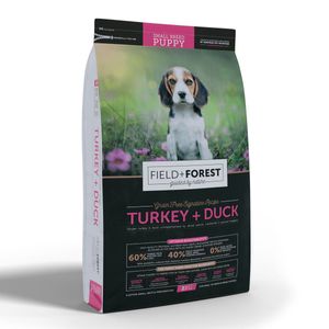 Field and Forest Turkey & Duck for Small - Medium Puppies - Grain Free | Size: 2kg